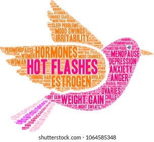 Hot Flashes word cloud on a white background. 