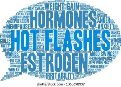 Hot Flashes word cloud on a white background. 
