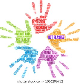 Hot Flashes word cloud on a white background. 