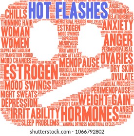 Hot Flashes word cloud on a white background. 