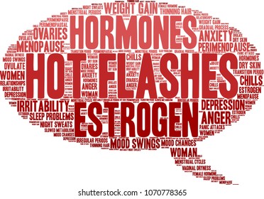 Hot Flashes word cloud on a white background. 