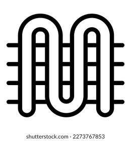 Hot floor icon outline vector. Interior tile. Decor wall