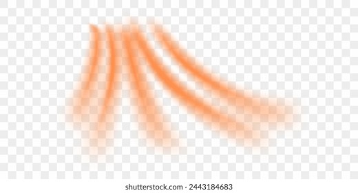 Heißer Strom aus der Klimaanlage. Realistische 3D-Vektorgrafik auf transparentem Hintergrund isoliert.