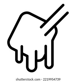 Hot fondue icon outline vector. Cheese food. Melt cooking