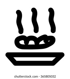 Hot Food Bold Line Vector Icon