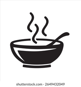 Hot Food Bowl Logo Steaming Soup, Noodle, and Culinary Icon Design