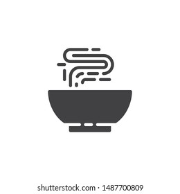 Hot food bowl vector icon. filled flat sign for mobile concept and web design. Soup plate glyph icon. Symbol, logo illustration. Vector graphics