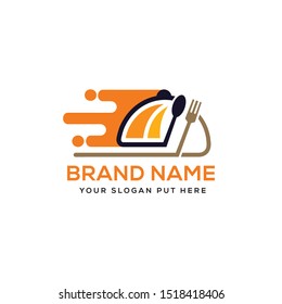 Hot  food delivery logo or restaurant logo design template vector