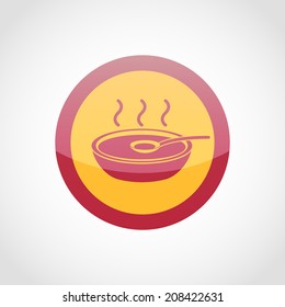 Hot Food Icon Isolated on White Background