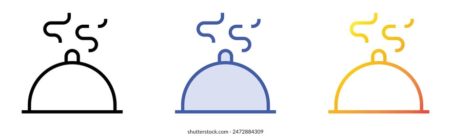 hot food icon. Linear, Blue Fill and Gradient Style Design Isolated On White Background