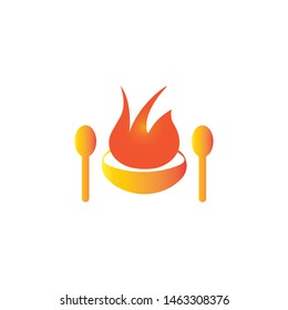 hot food icon logo design