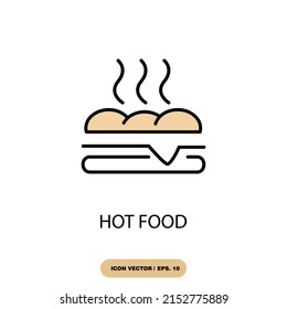 
símbolo de iconos de comida caliente elementos vectoriales para web infográfica