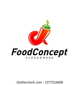 Hot Food Logo Concept Vector. Red Chili logo Design Template Vector. Hot Chili Icon Symbol