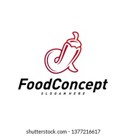 Hot Food Logo Concept Vector. Red Chili logo Design Template Vector. Hot Chili Icon Symbol