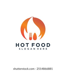 Logotipo de comida quente com ideia de conceito de design de elemento criativo