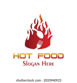 Hot Food logo designs concept, Food Restaurant logo designs, Fire logo symbol