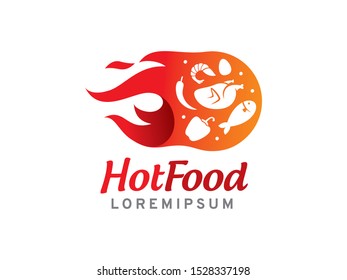 Hot Food logo symbol or icon template