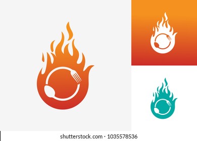 Hot Food Logo Template Design Vector, Emblem, Design Concept, Creative Symbol, Icon