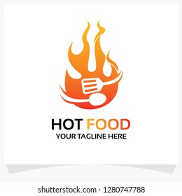 Hot Food Logo Template Design Vector Inspiration. Icon Design