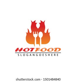 Hot Food Logo Template Design Vector