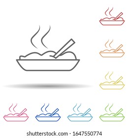 Hot food in a plate in multi color style icon. Simple thin line, outline vector of food icons for ui and ux, website or mobile application