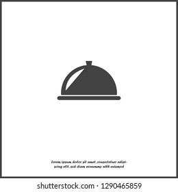  Hot food, restaurant, dining room, cafe, food reception point. Restaurant vector sign on white isolated background. Layers grouped for easy editing illustration. For your design.
