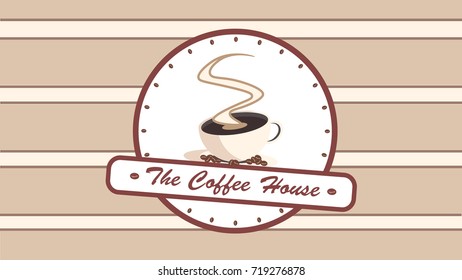hot and fresh coffee cup logo.