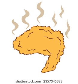 Hot fried chicken wing with smoke and it looks yummy.