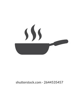 Hot Frying Pan with Rising Steam Representing Delicious Food Preparation and Cooking Process