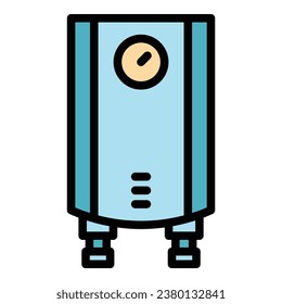Hot gas boiler icon outline vector. House heater. Heat energy color flat