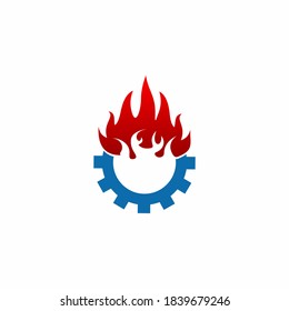  Design-Illustration von Stockillustrationen von Hot-Gear-Feuerlogos