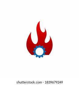  Hot Gear Fire Logo Design Illustration stock illustration stock illustration