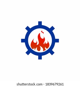  Logo de Hot Gear Fire Diseño Ilustración del material Ilustración del material