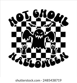 Diseño retro caliente de Halloween ghoul