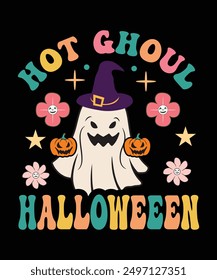 HOT GHOUL HALLOWEEN TSHIRT DESIGN