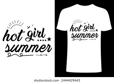 Hot girl Summer T- shirt Design, , Summer typography, vibes, Sun, fashion ,print vector T-shirt Design, Shady beach Summer Sunshine on my Mind T-shirt vector design