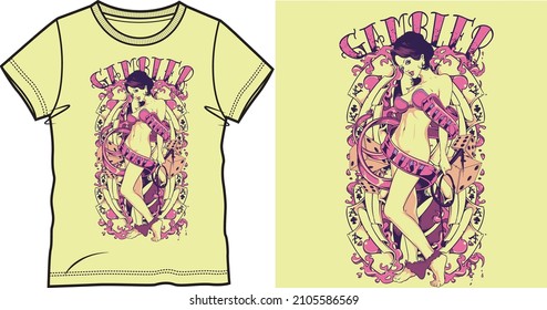 Hot Girls T shirt vector design 