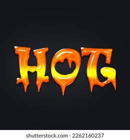 HOT glossy dripping text of background for graphic design