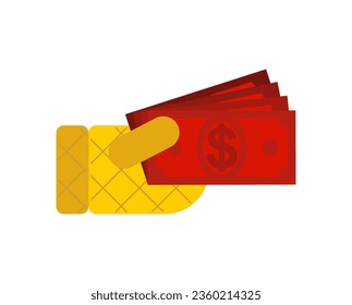 Hot glove and hot money. Concept of quick money