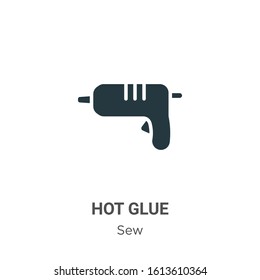 Hot glue glyph icon vector on white background. Flat vector hot glue icon symbol sign from modern sew collection for mobile concept and web apps design.