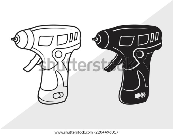 Hot Glue Gun Svg Printable Vector Stock Vector (Royalty Free ...