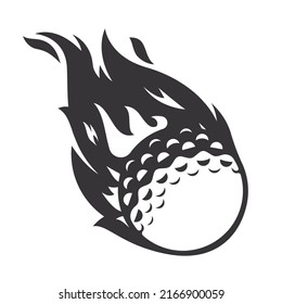 Hot Golf fire logo silhouette. golf club graphic design logos or icons. vector illustration.
