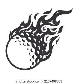 Hot Golf fire logo silhouette. golf club graphic design logos or icons. vector illustration.