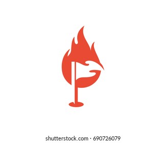 Hot Golf Icon Logo Design Element