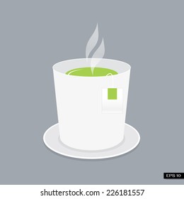 Hot green tea.