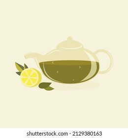 hot green tea with lemon