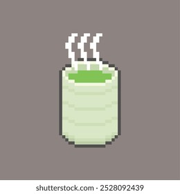 hot green tea pixel art