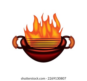 hot grill flame icon isolated