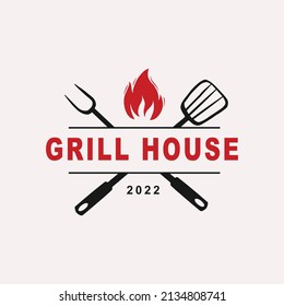 Plantillas de logotipo dibujadas a mano en parrilla caliente Premium Vector