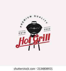 Plantillas de logotipo dibujadas a mano en parrilla caliente Premium Vector